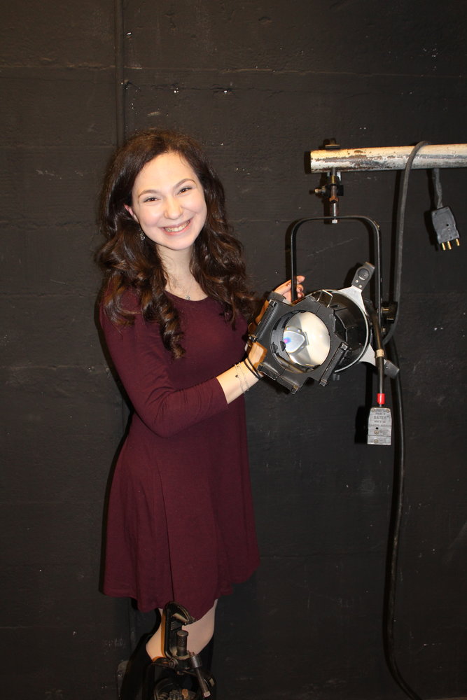 Rebecca Goldfarb, 21, behind the scenes at the Long Island University Post Theater Company, where her play will be performed on Dec. 2, at 7:30 p.m., and Dec. 3 and 4, at 2 p.m. and 7:30 p.m.